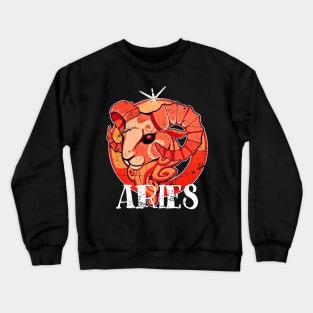 Love Heart Aries Personality Horoscope Zodiac April Crewneck Sweatshirt